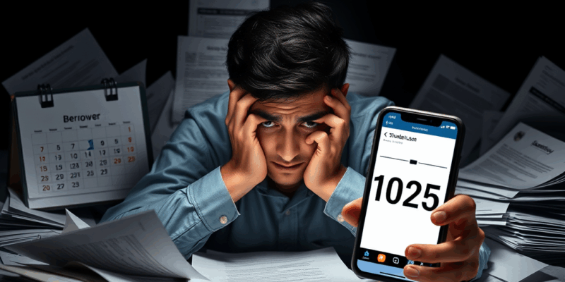 Illustration of a borrower facing federal student loan collections in May 2025